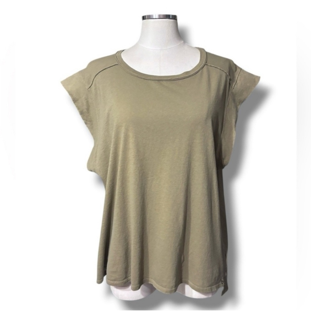 We The Free People Naomi Tee Top Olive Green Medium